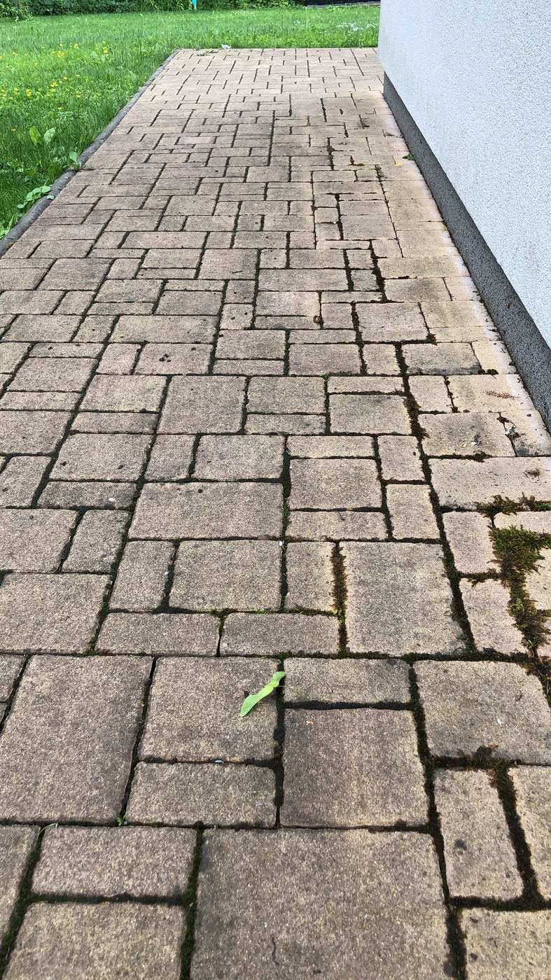 Čištění zámkové dlažby před čištěním
